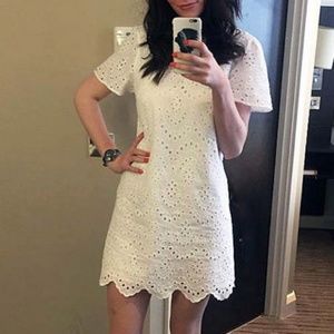 ZARA OPEN WORK WHITE EMBROIDERED COTTON DRESS BRAND NEW WITH TAGS XS